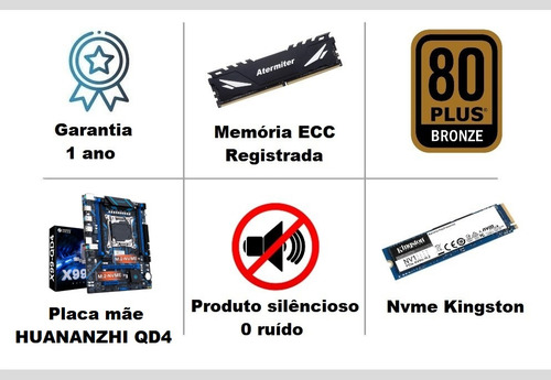 Servidor Xeon 2695v4 18 Núcleos 128gb Ecc 1tb Nvme +2tb Ssd