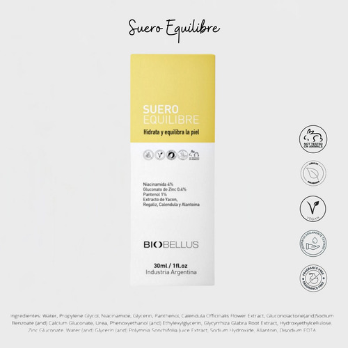 Imagen 3 de 4 de Suero Facial Equilibre Biobellus x 30 ml