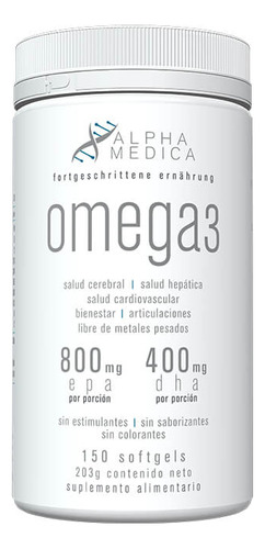 Omega 3 Epa Dha 150 Softgels - Alpha Medica