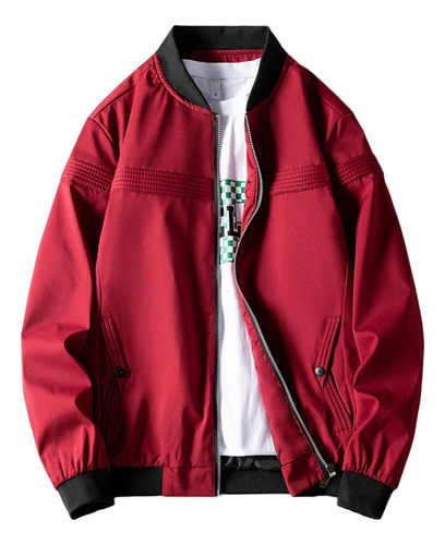 Cazadora Bomber Con For Hombre De Collar De Beisbol