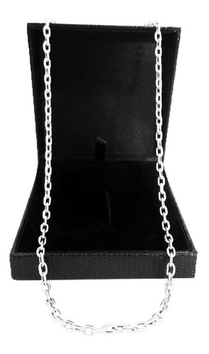 Corrente Cordão Cadeado 13 Gramas 4mm 70cm Ouro 18k Branco