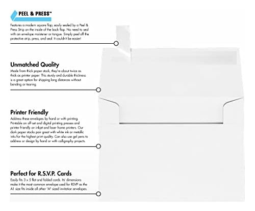 Envelopes De Convite Luxpaper 4bar A1 | 3x5 | Branco Brilha