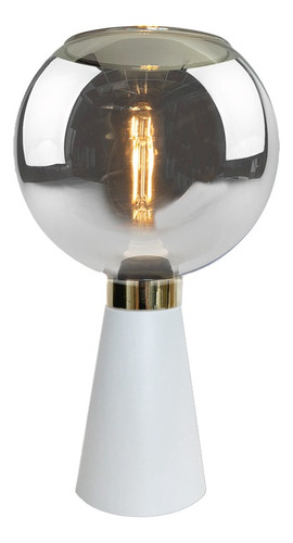 Lámpara De Mesa Vintage Decorativa Portatil Tallin Unilux Estructura Blanco