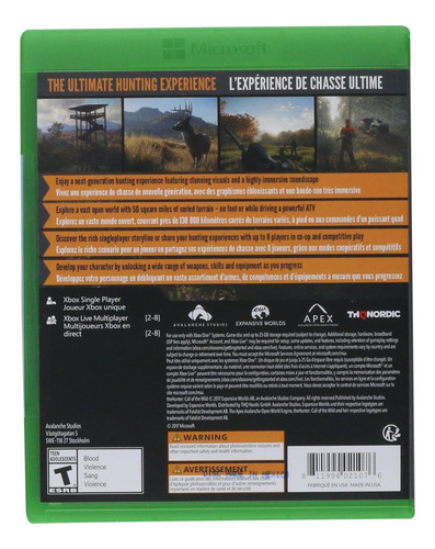 Thehunter: Call Of The Wild, Para Xbox One, Formato Físico