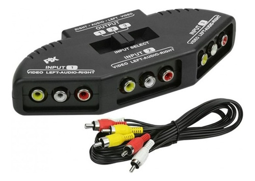 Chave Seletora Rca Conector Video E Audio Camara Tv Dvd