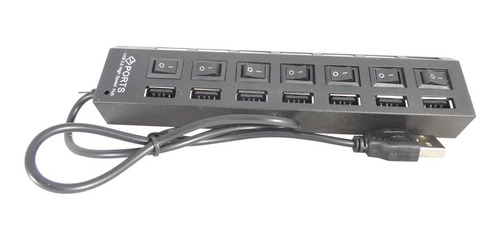 Imagen 1 de 3 de Hub Usb 2.0 Zapatilla 7 Puertos Con Interruptor Individual
