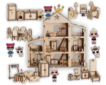 Comprar Casa Casita Muñecas Madera Lol 39 Accesorios Lol Fibrofacil