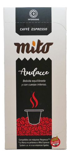 Mito Nespresso Audacce caja 10 Capsulas Cafe