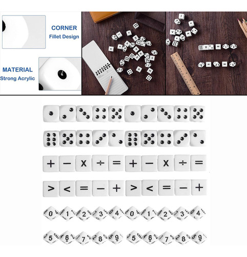 30x Suministros De Dados Matemáticos Juego De Troqueles De