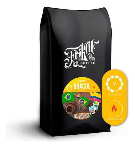 Cafe En Grano Tostado Natural Frikaf Bracol 1/2 Kilo