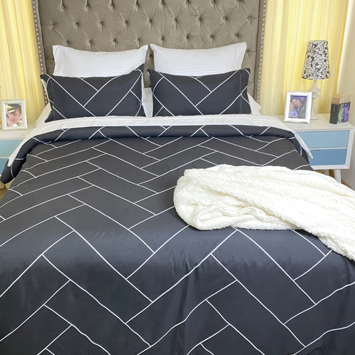Imagen 4 de 6 de Funda Duvet Doble Estampado Andorra Negro