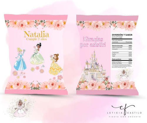 Bolsas De Papas (chip Bags) Personalizadas Princesas 30pz