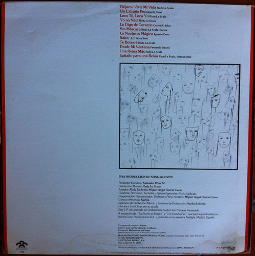 Karina. Sin Máscara. Lp, Vinilo Como Nuevo