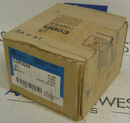 Cooper Crouse-hinds Cdr3044 Powermate Receptacle 30a 600 Yym