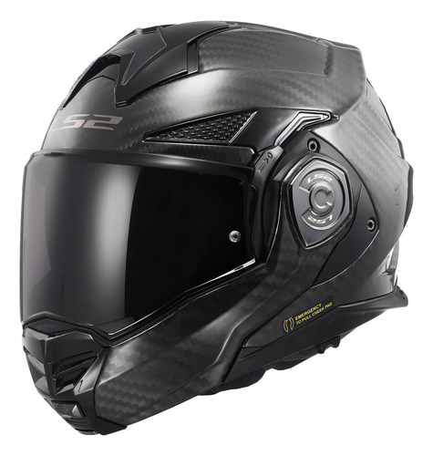 Casco para moto rebatible LS2 Advant escamoteável Advant X ff901 negro mate carbon talle S