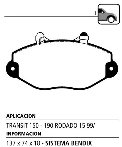 Juego Pastillas De Freno Delanteras Litton Transit 150 - 190