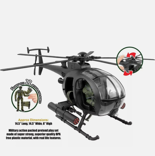 Combat Helicopter- Helicóptero Little Bird- Escala: Gi Joe