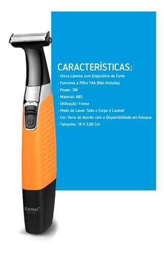 Imagem 4 de 4 de Barbeador Elétrico Chuveiro Banho Sem Fio Prova Dagua Kemei