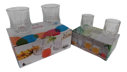 Pack 6 Vasos Vidrio Refresco+6 Vasos Licor 