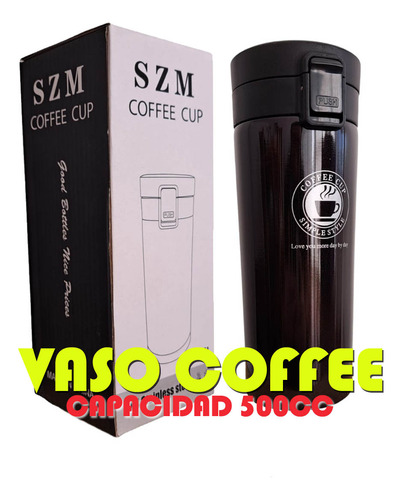 Vaso termico SZM Termico Acero Involcable Hermético 500 Ml Negro