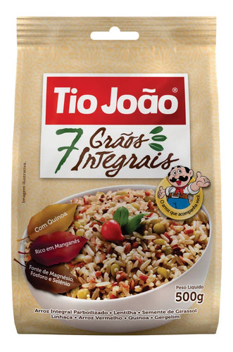 Arroz Integral 7 Grãos C/ Quinoa  - Tio João 500g