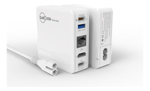 Cargador 65w + Hub Multipuertos Velocidad 5 Gbps