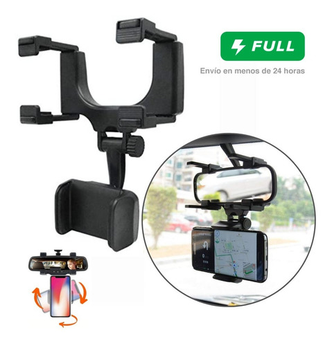 Imagen 2 de 10 de Soporte Base Retrovisor Telefono Ajustable 360 Universal New