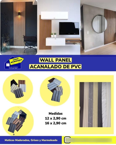 Wall Panel Acanelado De Pvc