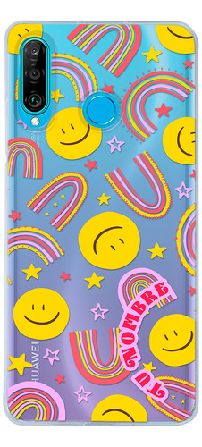 Funda Para Huawei Para Mujer Caritas Felices Con Nombre