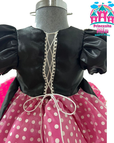 Disfraz Minnie Mimi Mouse Rosa Para Niña Talla 10 - 12 Incluye Pantimedias Y Diadema Con Orejitas