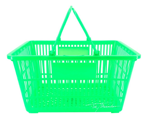 Cesto Canasto Supermercado Color Verde Manzana 45x32x24 Cm