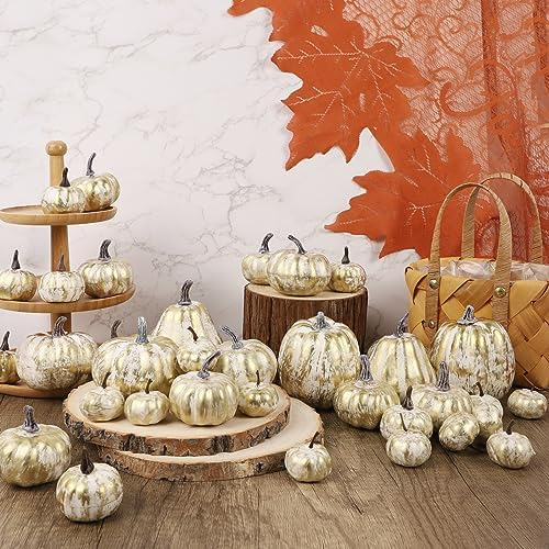 Winemana 46 Piezas De Calabazas Artificiales De Varios Tamañ