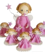 Comprar Adorno Torta Hadas Angelitas Porcelana Fría Bautismo 1 Añito