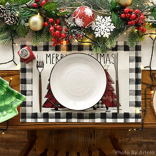 Set De 2 Manteles Individuales De Árboles De Navidad A Cuadr