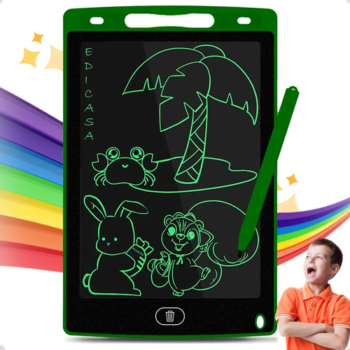 Lousa Mágica Infantil Digital Educativa Interativa Tablet Desenho Escrever Verde Homeroarte