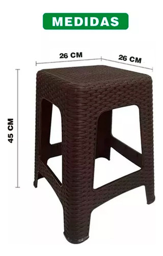 Imagen 3 de 7 de 10 Bancos De Plástico Tipo Rattan Para Jardín O Casa