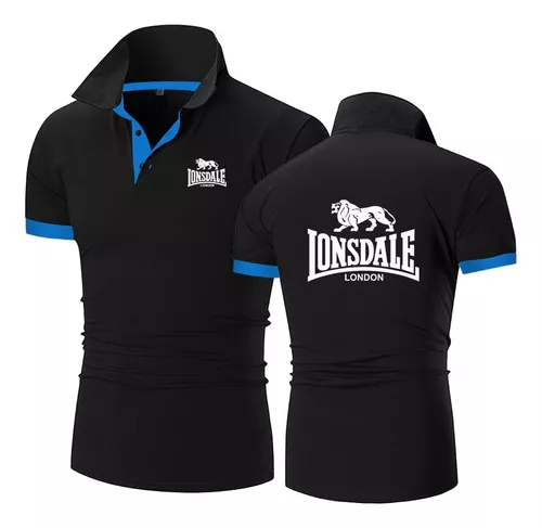 Lonsdale Hombre Polo de Algodón de Manga corta color Blanco Top Casual Logo  pecho Ajuste SLIM FIT Rivetes en cuello y mangas - AliExpress