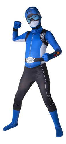 Disfraz De Power Ranger Para Niños Color Azul Talla M