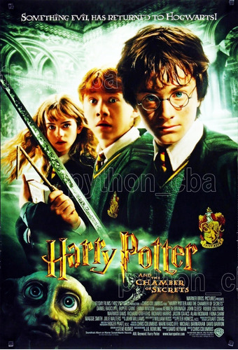 Pósters Harry Potter La Cámara Secreta - 2002 - 42x30 Cm..