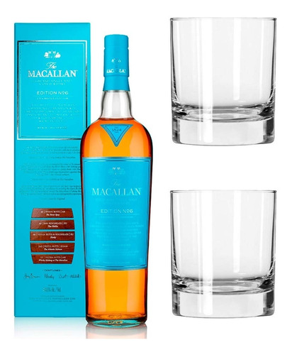 Whisky The Macallan Edition 6 + 2 Vasos De Cristal 270ml
