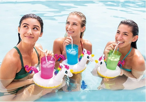 Porta Vasos Flotante Inflables De Bebidas Para Alberca 3 Pzs