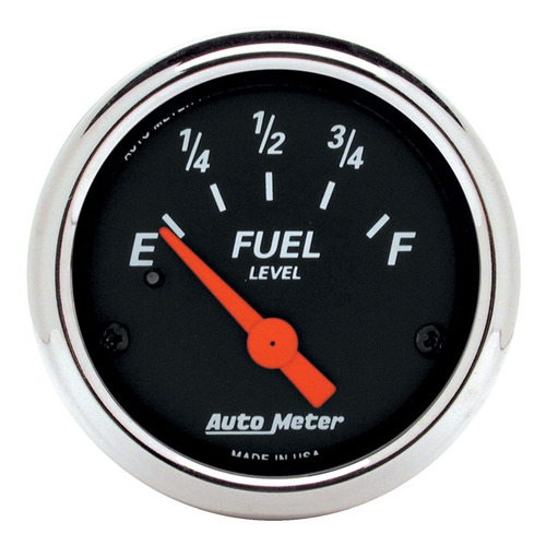 Auto Meter 1424?dise?ador Negro Combustible Indicador De Niv