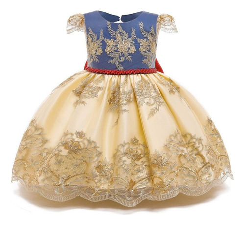 Vestido De Princesa Con Flores Para Niñas Pequeñas, Vestido