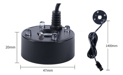 Generador De Niebla Ultrasónico Usb De 4 Led Con Protector,