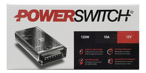 Fuente Switching 120w Macroled 12v 10a Interior P/ Tira Led