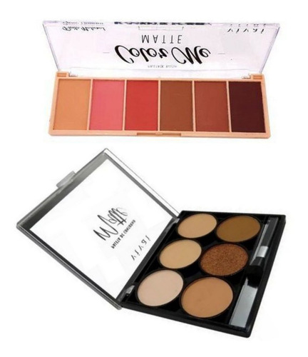 Imagem 1 de 7 de Kit De Maquiagem Vivai Blush Color Me + Contorno Matte Cor 1
