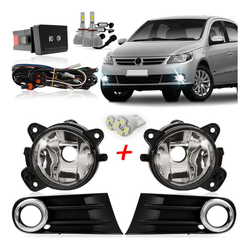 Kit Farol De Neblina Gol G5 + Super Led 6000k