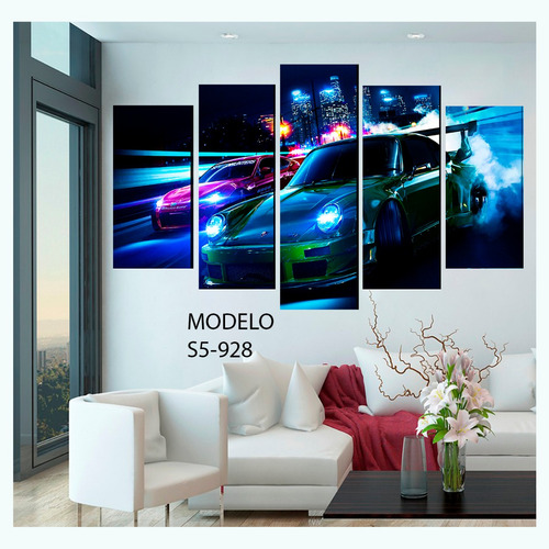 Cuadro Decorativo 5 Piez Need For Speed No Limits Videojuego