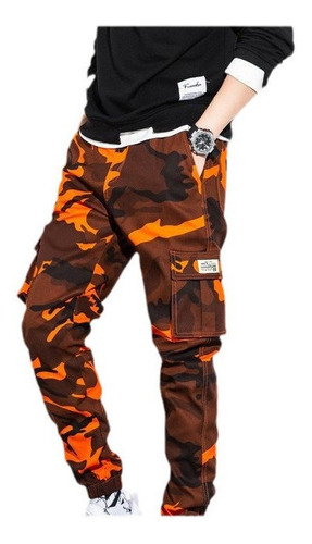 Camuflaje Hombres Skinny Pantalones Militar Algodón Multi