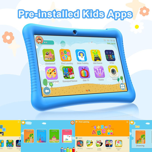 Tablet 10.1'' Android 13 Para Niños 3gb Ram + 32gb Rom, Azul